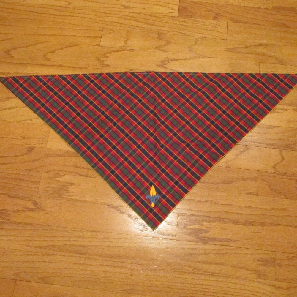 BSA Cub Scout Boy Scout Webelos Neckerchief Plaid Bandana Scarf Vintage